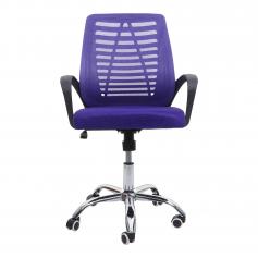 Bürostuhl HWC-L44, Schreibtischstuhl Computerstuhl, ergonomische Rückenlehne, Netzbezug Stoff/Textil ~ lila