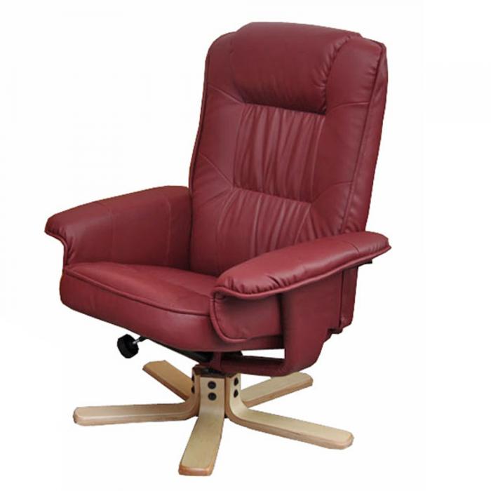 Relaxsessel Fernsehsessel Sessel ohne Hocker M56 Kunstleder ~ bordeaux