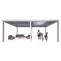 Pergola HWC-L46, Gartenpavillon Lamellen-Pavillon, 11cm-Aluminium-Gestell, Regenrinne sturmfest, 3x6m ~ wei
