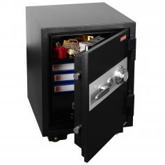 Tresor HWC-L48, feuerfest (60min) Safe Geldschrank Doppelbolzenverriegelung, 84kg Metall 68x48x47cm 48L ~ schwarz