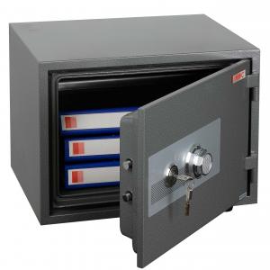 Tresor HWC-L48, feuerfest (60min) Safe Geldschrank Doppelbolzenverriegelung, 44kg Metall 38x50x44cm 19L ~ grau