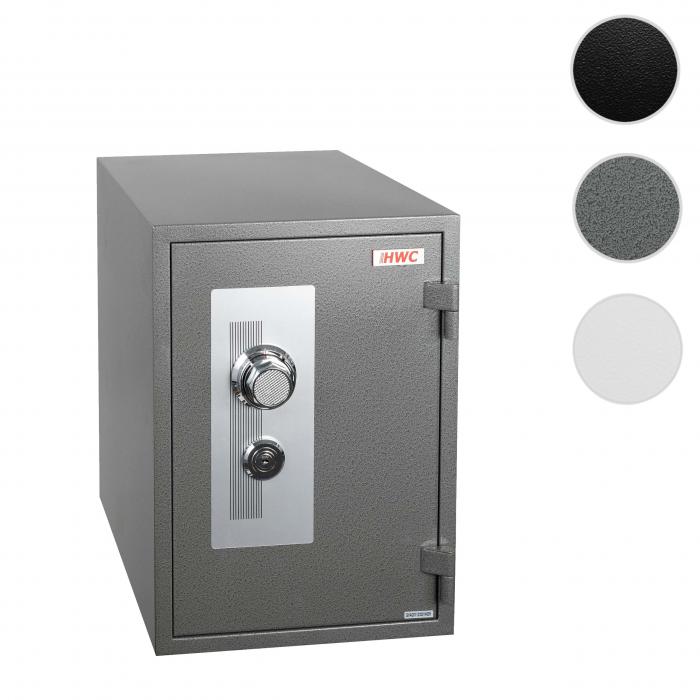 Tresor HWC-L48, feuerfest (60min) Safe Geldschrank Doppelbolzenverriegelung, 44kg Metall 52x36x39cm 20L ~ grau