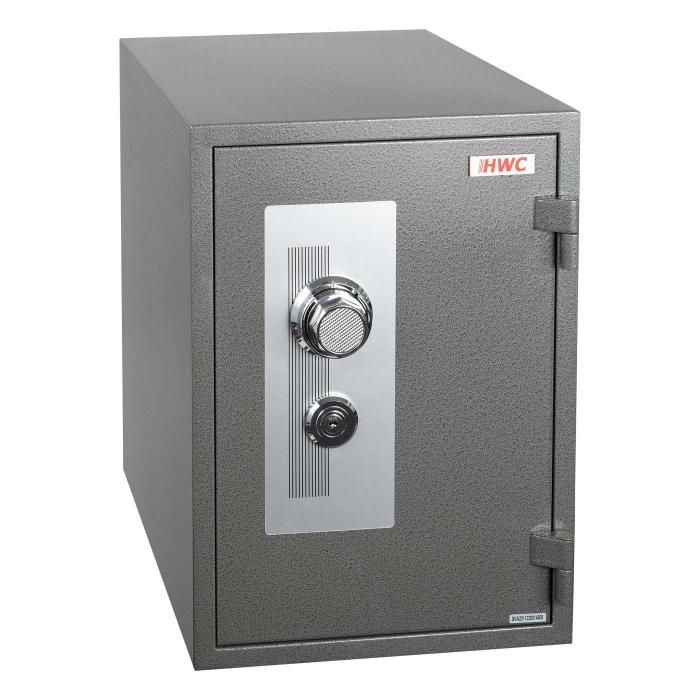 Tresor HWC-L48, feuerfest (60min) Safe Geldschrank Doppelbolzenverriegelung, 44kg Metall 52x36x39cm 20L ~ grau