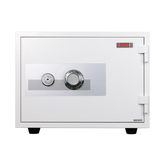 Tresor HWC-L48, feuerfest (60min) Safe Geldschrank Doppelbolzenverriegelung, 44kg Metall 38x50x44cm 19L ~ wei