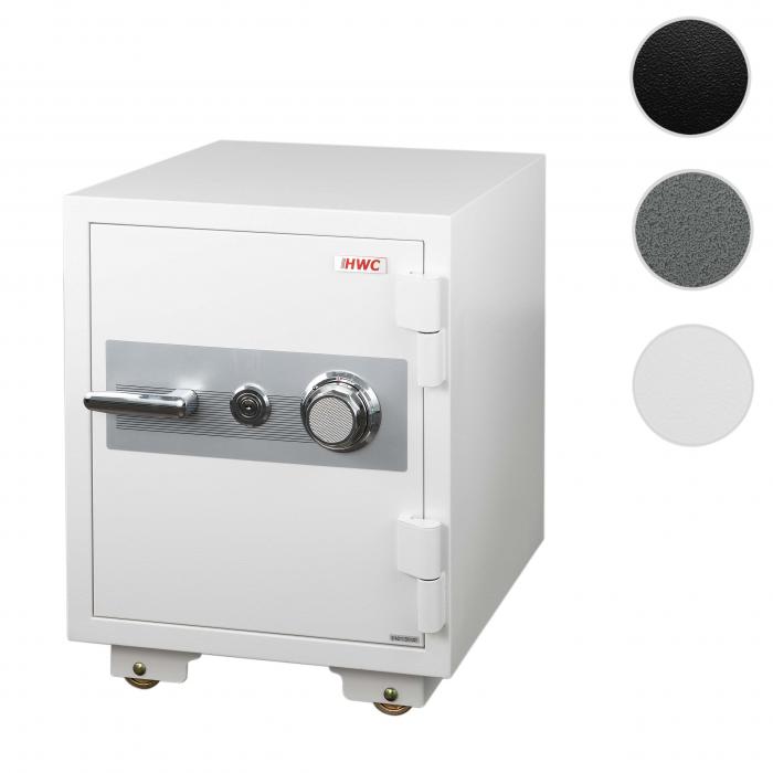 Tresor HWC-L48, feuerfest (60min) Safe Geldschrank Doppelbolzenverriegelung, 72kg Metall 60x46x47cm 39L ~ wei