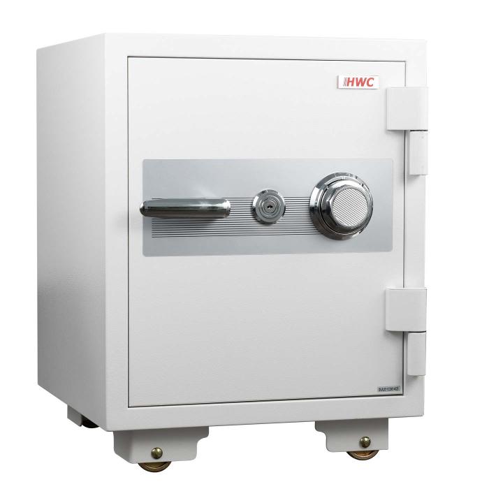 Tresor HWC-L48, feuerfest (60min) Safe Geldschrank Doppelbolzenverriegelung, 72kg Metall 60x46x47cm 39L ~ wei