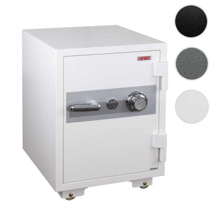 Tresor HWC-L48, feuerfest (60min) Safe Geldschrank Doppelbolzenverriegelung, 84kg Metall 68x48x47cm 48L ~ wei