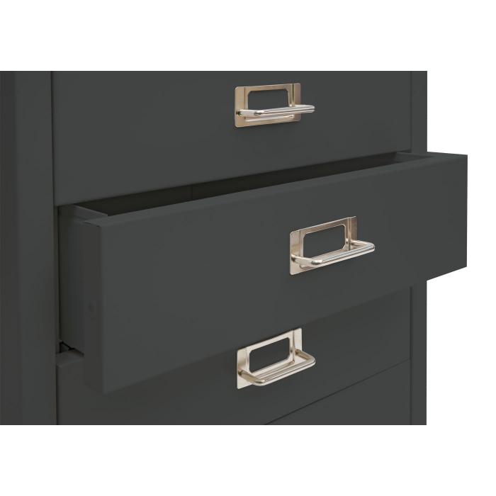 Rollcontainer HWC-L49, Schubladenschrank Stahlschrank Aktenschrank, Metall 115x40x41cm 8 Schubladen ~ dunkelgrau