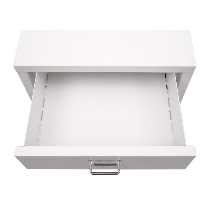 Rollcontainer HWC-L49, Schubladenschrank Stahlschrank Aktenschrank, Metall 55x40x41cm 4 Schubladen ~ wei