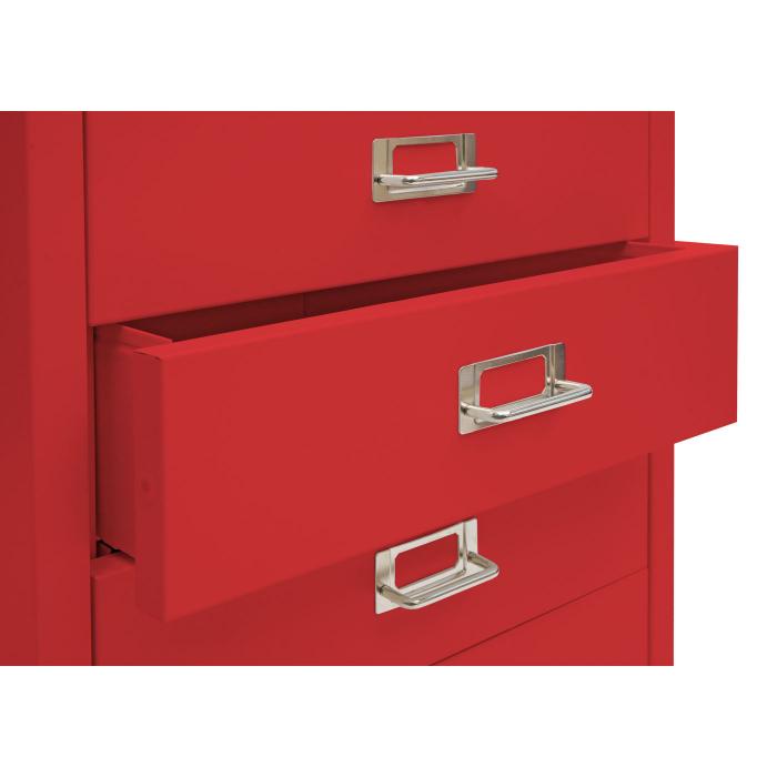 Rollcontainer HWC-L49, Schubladenschrank Stahlschrank Aktenschrank, Metall 55x40x41cm 4 Schubladen ~ rot