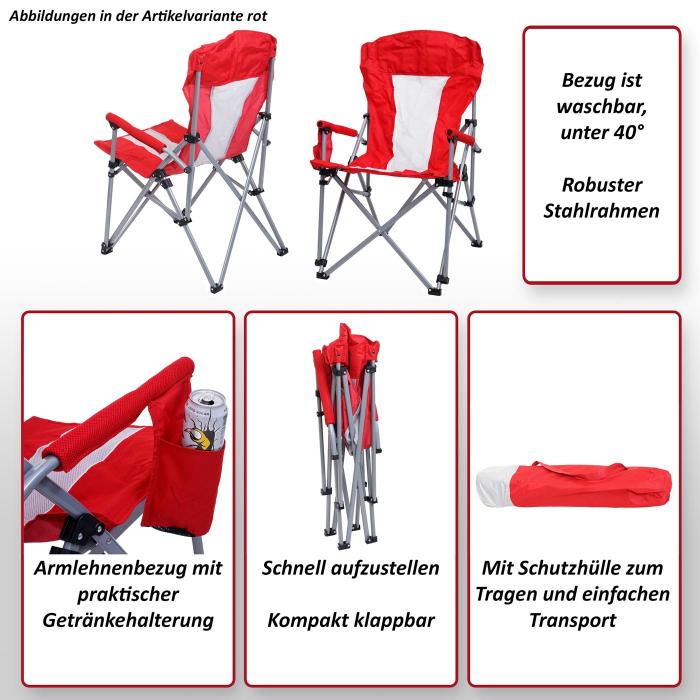 Campingstuhl HWC-L50, Klappstuhl Anglerstuhl Regiestuhl, waschbar Schutzhlle Stahl Stoff/Textil ~ trkis