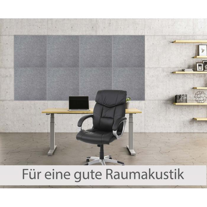 4er-Set Akustikwandpaneel HWC-L52, Wandpaneele Akustikplatten, schalldmmend 1qm Flche 50x50cm ~ grau