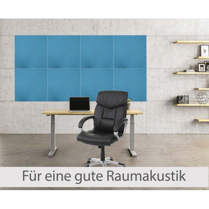 4er-Set Akustikwandpaneel HWC-L52, Wandpaneele Akustikplatten, schalldmmend 1qm Flche 50x50cm ~ blau