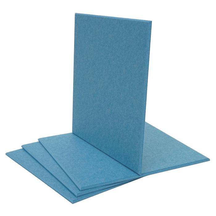 4er-Set Akustikwandpaneel HWC-L52, Wandpaneele Akustikplatten, schalldmmend 1qm Flche 50x50cm ~ blau