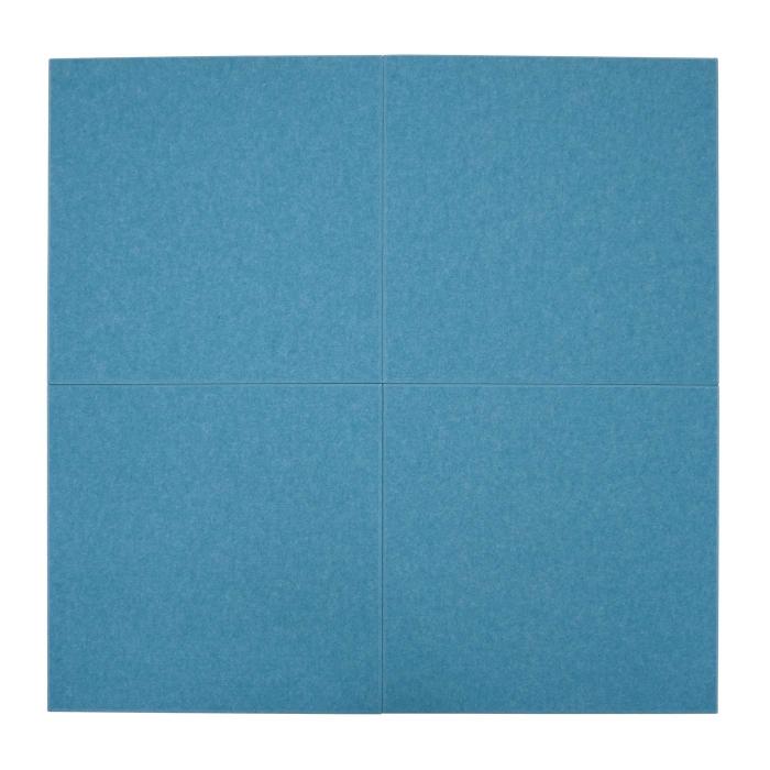 4er-Set Akustikwandpaneel HWC-L52, Wandpaneele Akustikplatten, schalldmmend 1qm Flche 50x50cm ~ blau