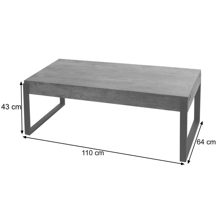 Couchtisch HWC-L53, Wohnzimmertisch Beistelltisch Sofatisch, Metall 43x110x64cm ~ Marmor-Optik grau