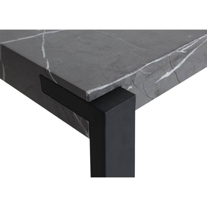 Esstisch HWC-L53, Tisch Kchentisch Esszimmertisch, Industrial Metall 140x80cm ~ Marmor-Optik grau