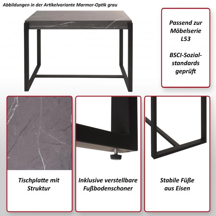 Konsolentisch HWC-L53, Telefontisch Arbeitstisch Beistelltisch Ablagetisch, Metall 81x100x40cm ~ Marmor-Optik grau