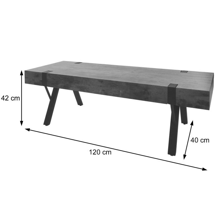 TV-Rack HWC-L54, Fernsehtisch Lowboard TV-Tisch, Metall 42x120x40cm ~ Marmor-Optik grau