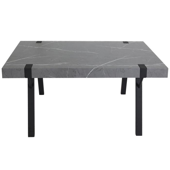 Esstisch HWC-L54, Tisch Kchentisch Esszimmertisch, Industrial Metall 150x90cm ~ Marmor-Optik grau