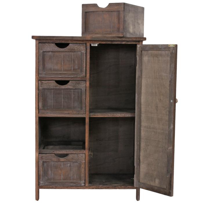 Kommode HWC-D12, Schrank Schubladenkommode, Shabby-Look Vintage 82x55x30cm ~ braun