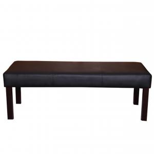 B-Ware (Ecken gebrochen SK3) | Sitzbank Polsterbank Bank M37 Kunstleder 120x43x49 cm schwarz, dunkle Beine