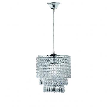 Reality|Trio Pendelleuchte, D=25cm, H=35cm ~ Chrom/Klar