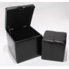 2er Set Hocker Sitzwrfel Sitzhocker Aufbewahrungsbox Onex, Leder + Kunstleder, 45x44x44cm ~ schwarz