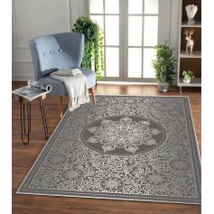Teppich & Läufer Mandala Fashion Flach 11x Größen Grau 8mm HLO-JE49 ~ 80x300 cm (2,40m²)
