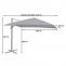 Bemaungsbild fr Produkt Gastronomie-Ampelschirm HWC-A96, 3,5x3,5m (4,95m) Polyester/Alu 25kg ~ anthrazit mit Stnder