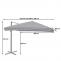 Bemaungsbild fr Produkt Gastronomie-Ampelschirm HWC-A96, Sonnenschirm, 3x3m (4,24m) Polyester/Alu 23kg ~ Flap, anthrazit ohne Stnder, drehbar
