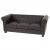 Luxus 3er Sofa Loungesofa Couch Chesterfield Kunstleder ~ eckige Füße, braun