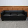 3er Sofa Couch Loungesofa Lille ~ Kunstleder, schwarz