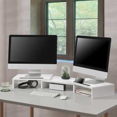 Monitorständer HLO-PX15 79x27x10,5cm ~ Weiß
