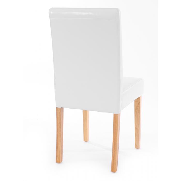 6er-Set Esszimmerstuhl Stuhl Küchenstuhl Littau ~ Leder, weiß, helle Beine
