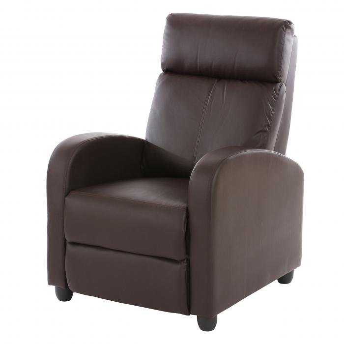 B-Ware (Rckenteil dunkler als Sitzflche SK3) | Fernsehsessel Relaxsessel Liege Sessel Denver, Kunstleder ~ braun