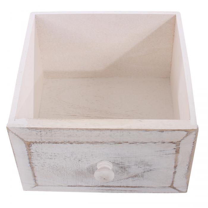 Kommode T18, Schubladenschrank Schrank, 4 Schubladen, 74x30x25cm Shabby-Look Vintage ~ wei