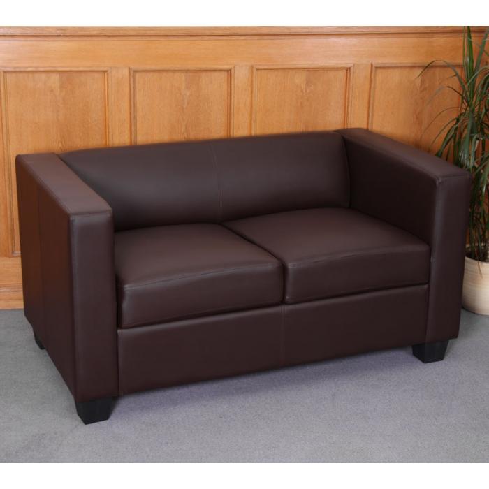 3-2-1 Sofagarnitur Couchgarnitur Loungesofa Lille ~ Kunstleder, coffee