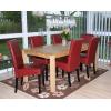 6er-Set Esszimmerstuhl Stuhl Kchenstuhl Novara II, Leder ~ rot, dunkle Beine