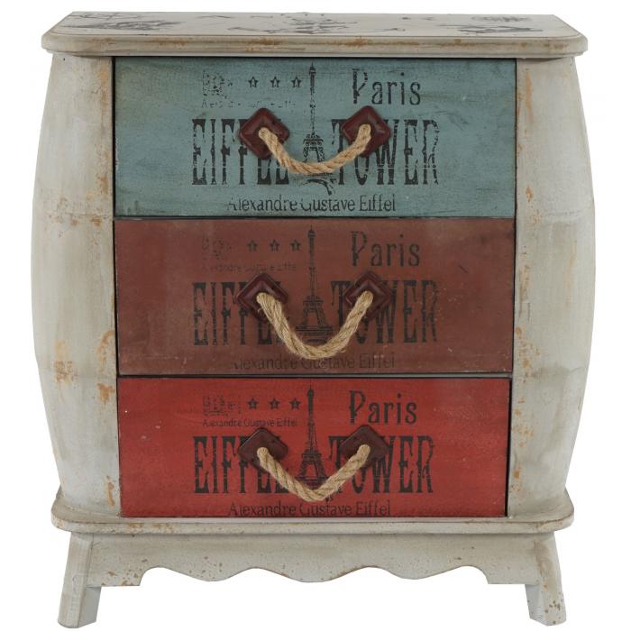 Kommode Leiria Schubladenkommode Schrank Shabby-Look, Vintage, 74x70x36cm