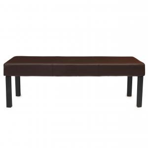 Sitzbank Polsterbank Bank M37 Kunstleder ~ 120x43x49 cm braun, dunkle Beine