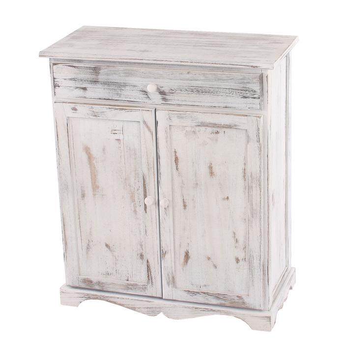 Kommode Schrank, 78x66x33cm, Shabby-Look, Vintage ~ wei