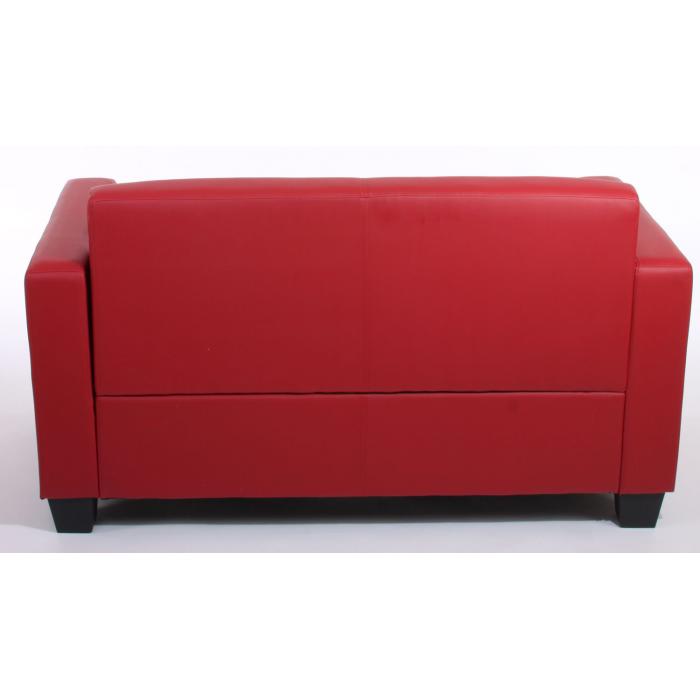 Sofa-Garnitur Couch-Garnitur 2x 2er Sofa Lyon Kunstleder ~ rot