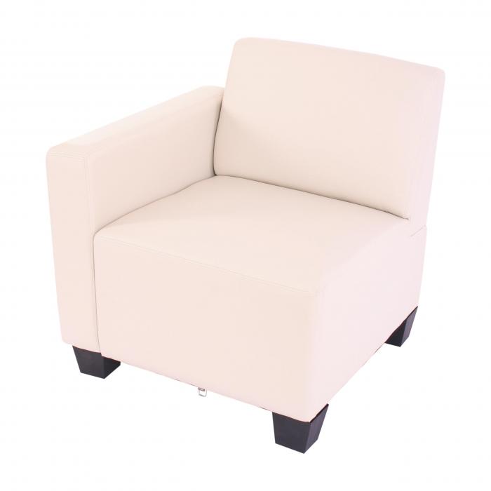 Modular 4-Sitzer Sofa Couch Lyon, Kunstleder ~ creme