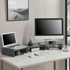 Monitorstnder HLO-PX15 79x27x10,5cm ~ Dunkelgrau