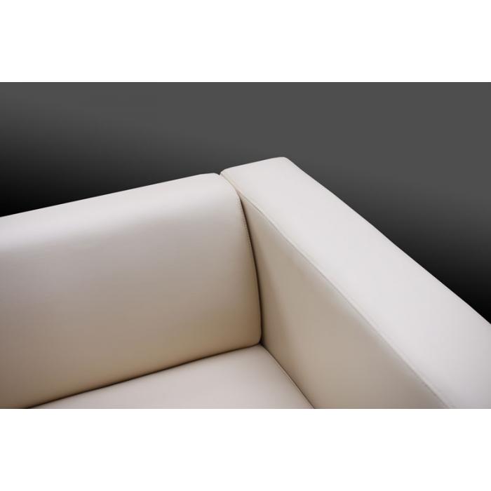 3er Sofa Couch Loungesofa Lille ~ Kunstleder, weiß