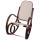 Schaukelstuhl M41, Schwingsessel Fernsehsessel, Massiv-Holz ~ Walnuss-Optik, Stoff/Textil beige