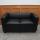 2er Sofa Couch Loungesofa Lille ~ Leder, schwarz