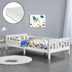 Kinderbett HLO-PX145 90x200 cm mit Kaltschaummatratze ~ Weiß
