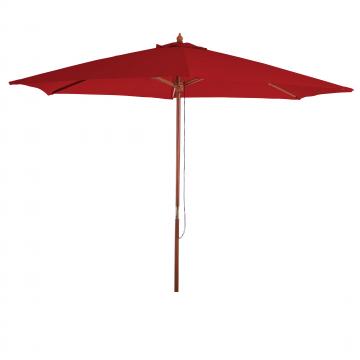 Sonnenschirm Florida, Gartenschirm Marktschirm,  3m Polyester/Holz ~ bordeaux